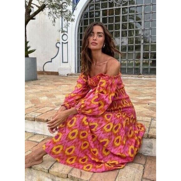 ZARA BLOGGER FAVORITE COTTON MIDI DRESS - Picture 14 of 15